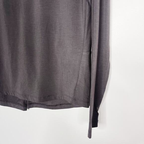 Athleta XSmall XS Gray Essence Twist Back Long Sleeve Top Crew Neck Lyocell Tee - Picture 4 of 10